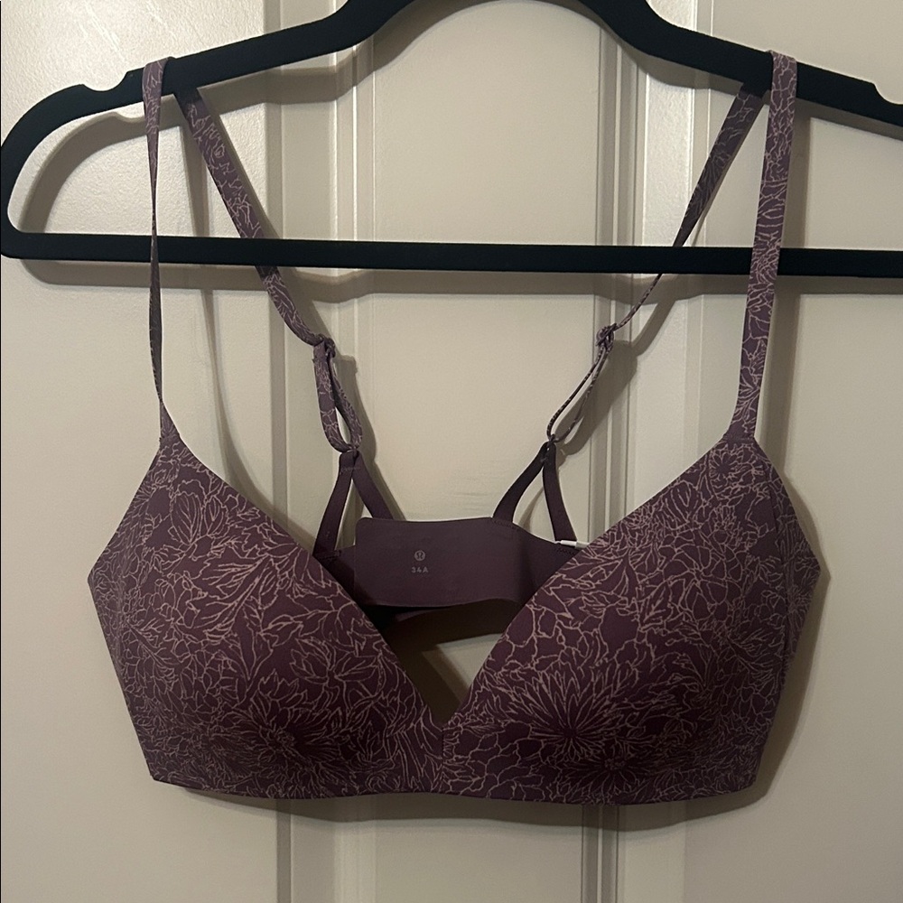 Lululemon Athletica Floral Mauve Bra 34A Take Shape
